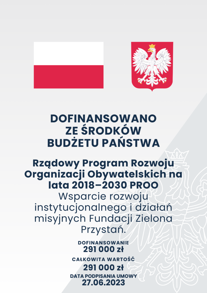 Wsparcie rozwoju instytucjonalnego i działań misyjnych Fundacji Zielona Przystań. — materiał Fundacji Zielona Przystań